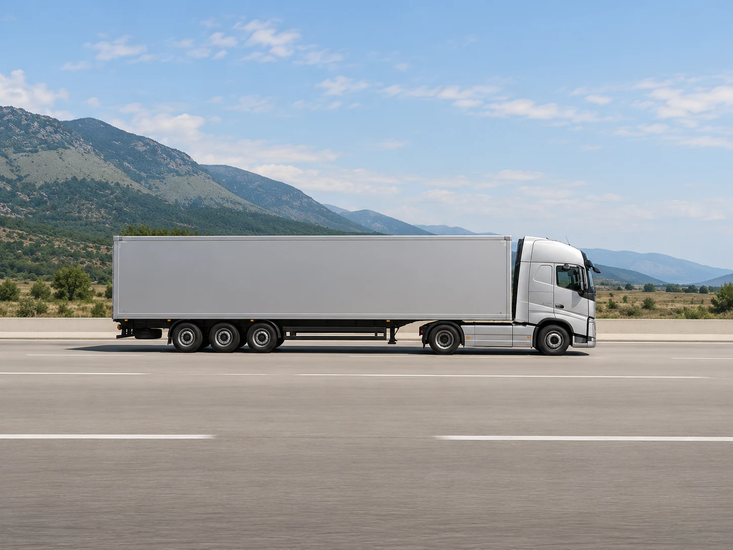 Silver commercial truck