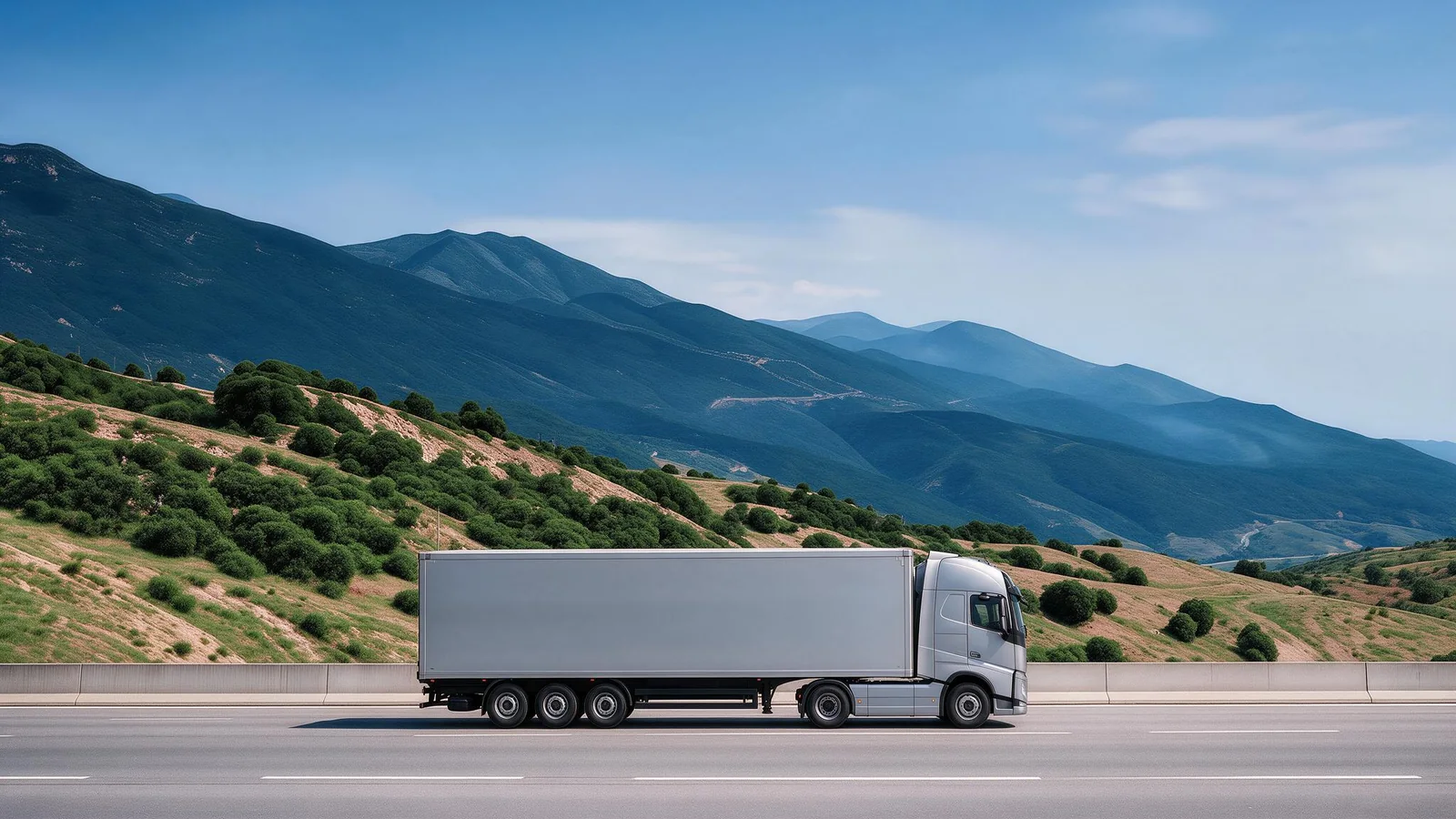 Silver commercial truck